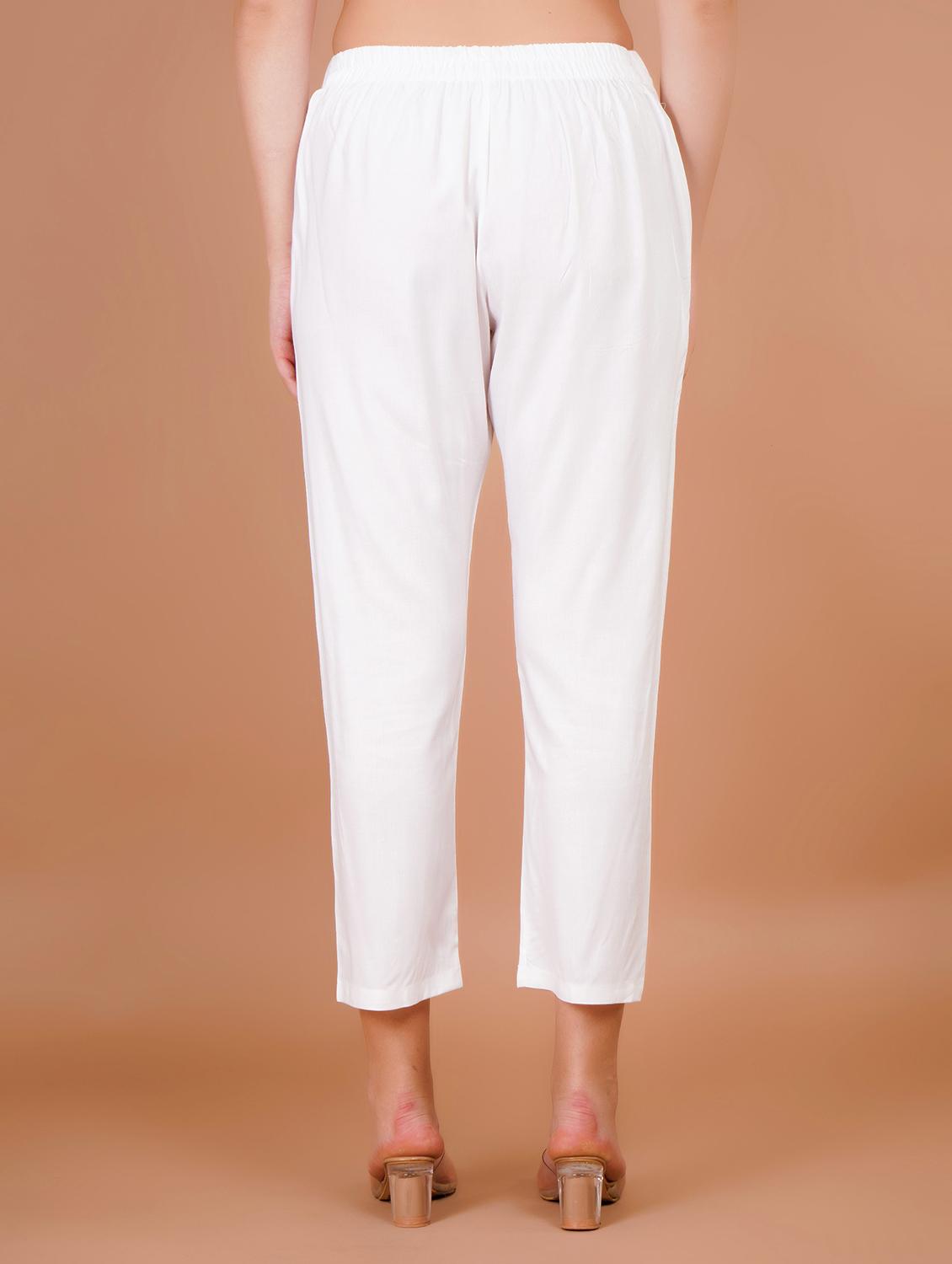 women solid mid rise cropped pant - 21853653 - Standard Image - 3