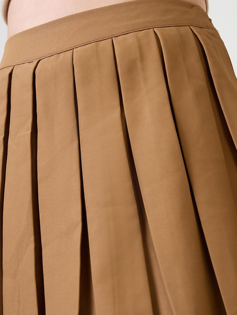 women solid high rise skater skirt - 21853690 - Standard Image - 5