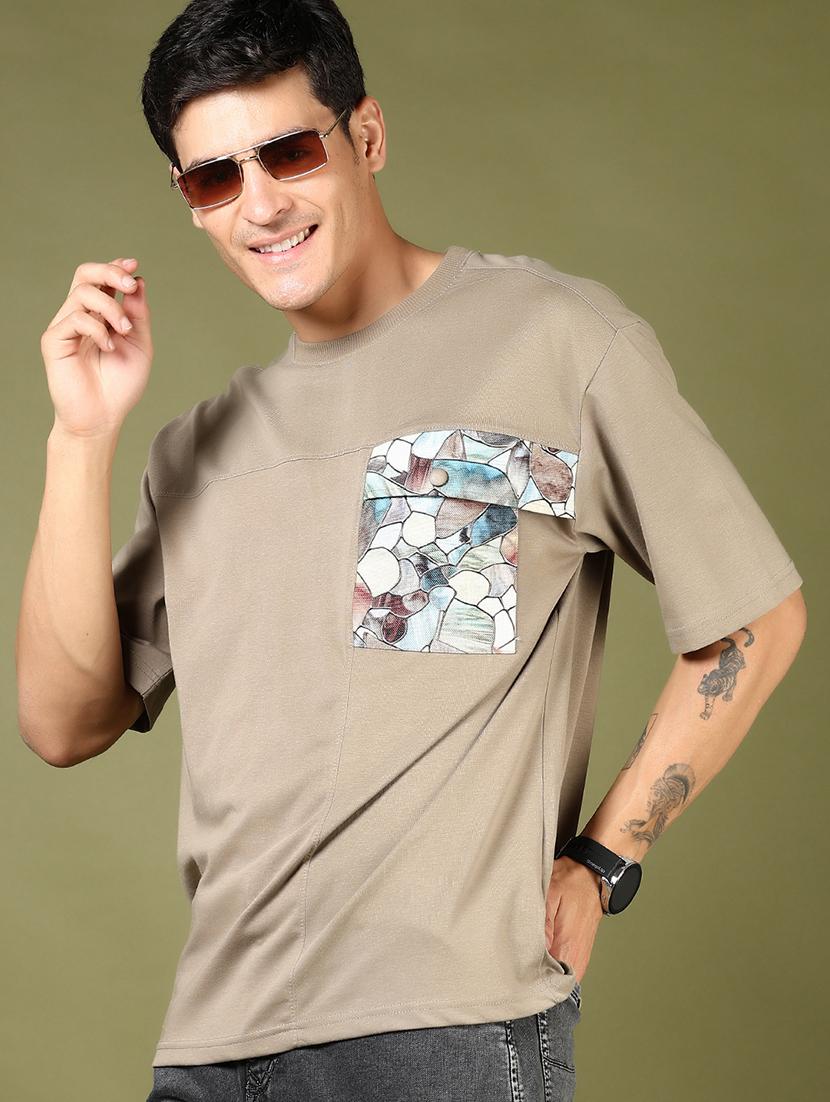 men printed short sleeve loose fit t-shirt