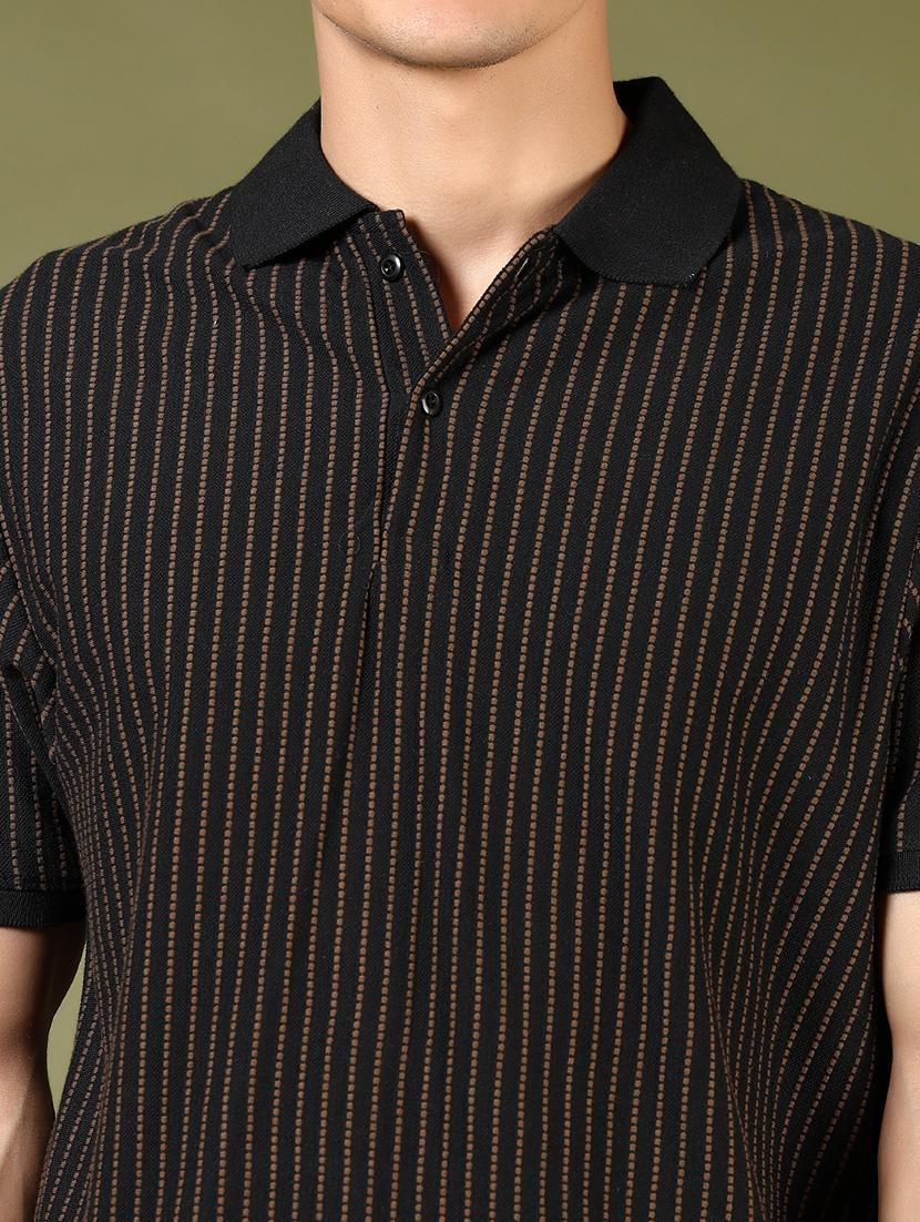 men striped short sleeve regular fit polo t-shirt - 21853833 - Standard Image - 3