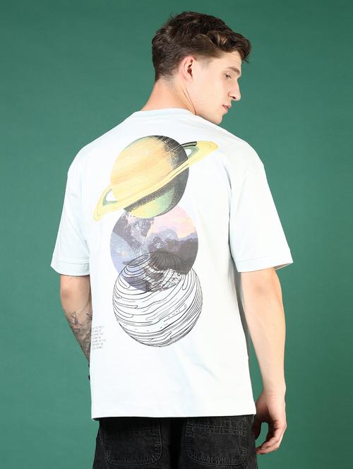 men light blue printed short sleeve regular fit t-shirt - 21853840 - Standard Image - 0