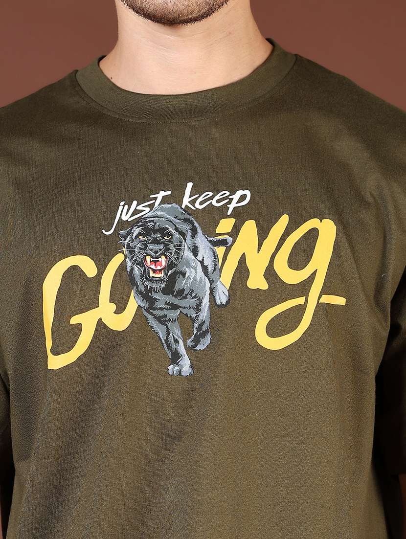 men brown printed short sleeve regular fit t-shirt - 21853842 -  Standard Image - 3