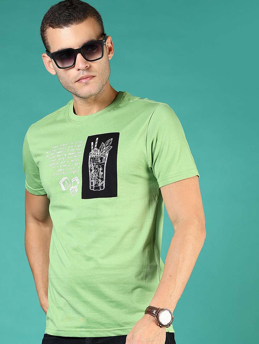 men printed short sleeve regular fit t-shirt