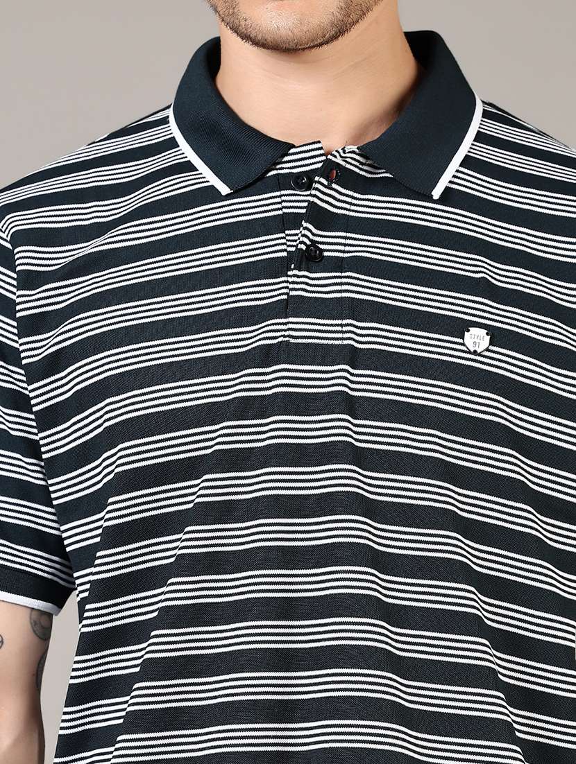 men striped short sleeve regular fit polo t-shirt - 21853942 -  Standard Image - 3