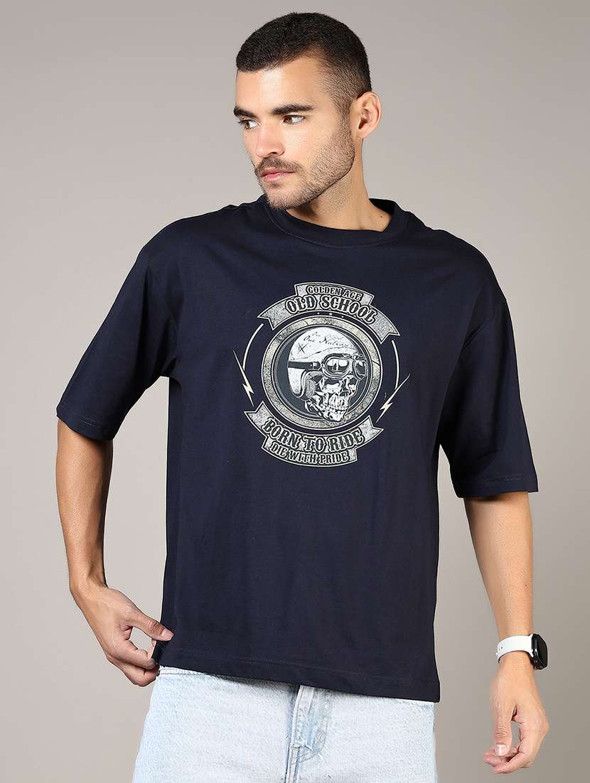 men printed short sleeve loose fit t-shirt
