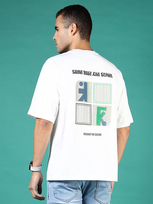 men front & back print round neck regular fit t-shirt - 21853975 - Standard Image - 0