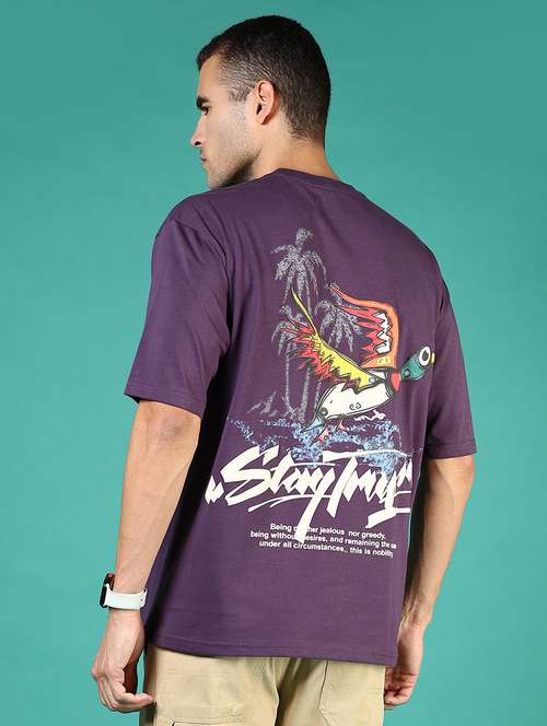 men front & back print round neck regular fit t-shirt - 21853980 -  Standard Image - 0
