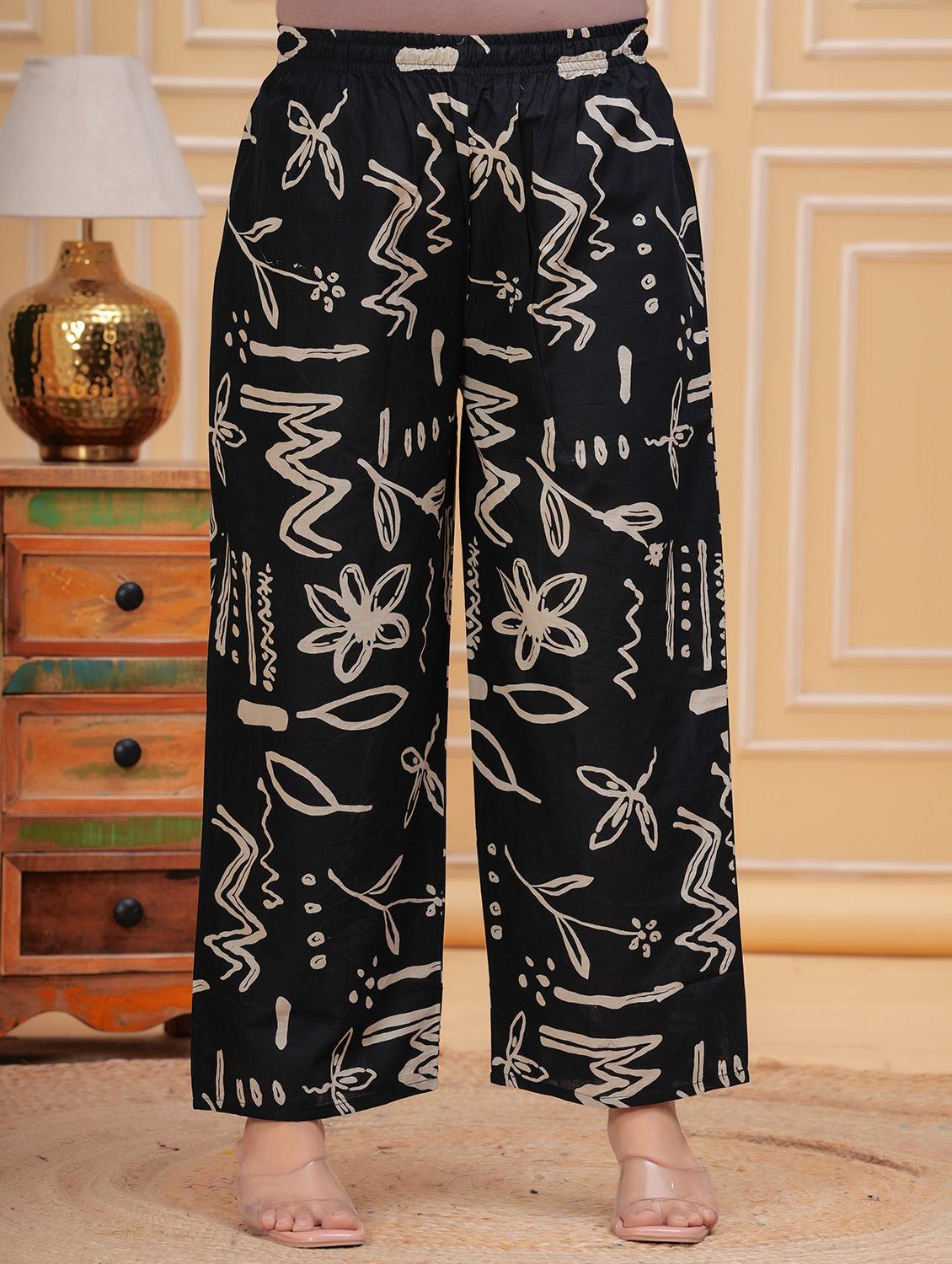 women black long sleeve kurta palazzo set - 21854059 - Standard Image - 5
