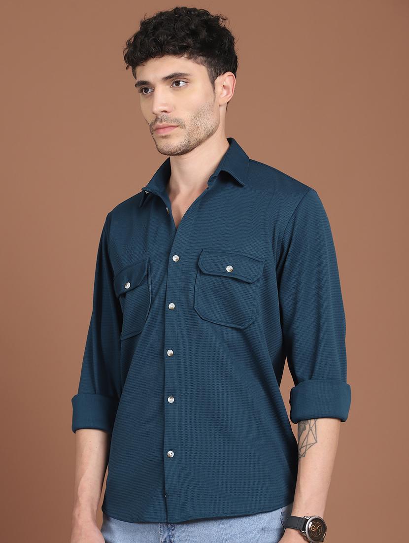 men solid long sleeve regular fit casual shirt - 21854086 - Zoom Image - 0