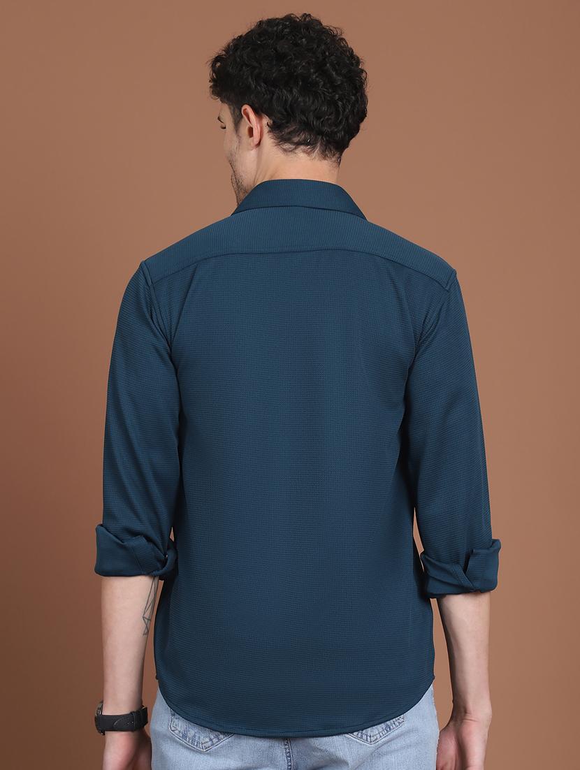 men solid long sleeve regular fit casual shirt - 21854086 - Standard Image - 3