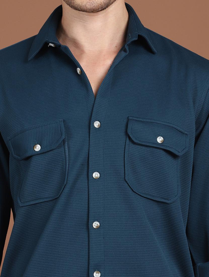 men solid long sleeve regular fit casual shirt - 21854086 - Standard Image - 5