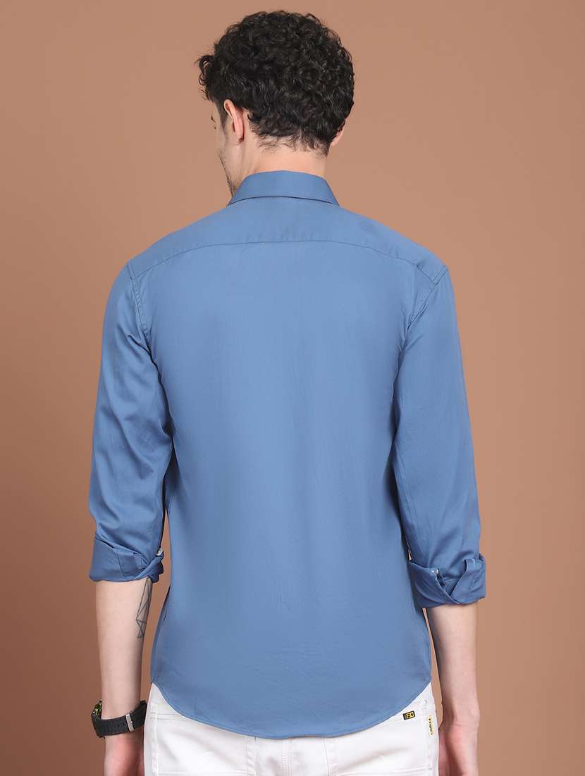 men solid long sleeve regular fit casual shirt - 21854094 -  Standard Image - 3