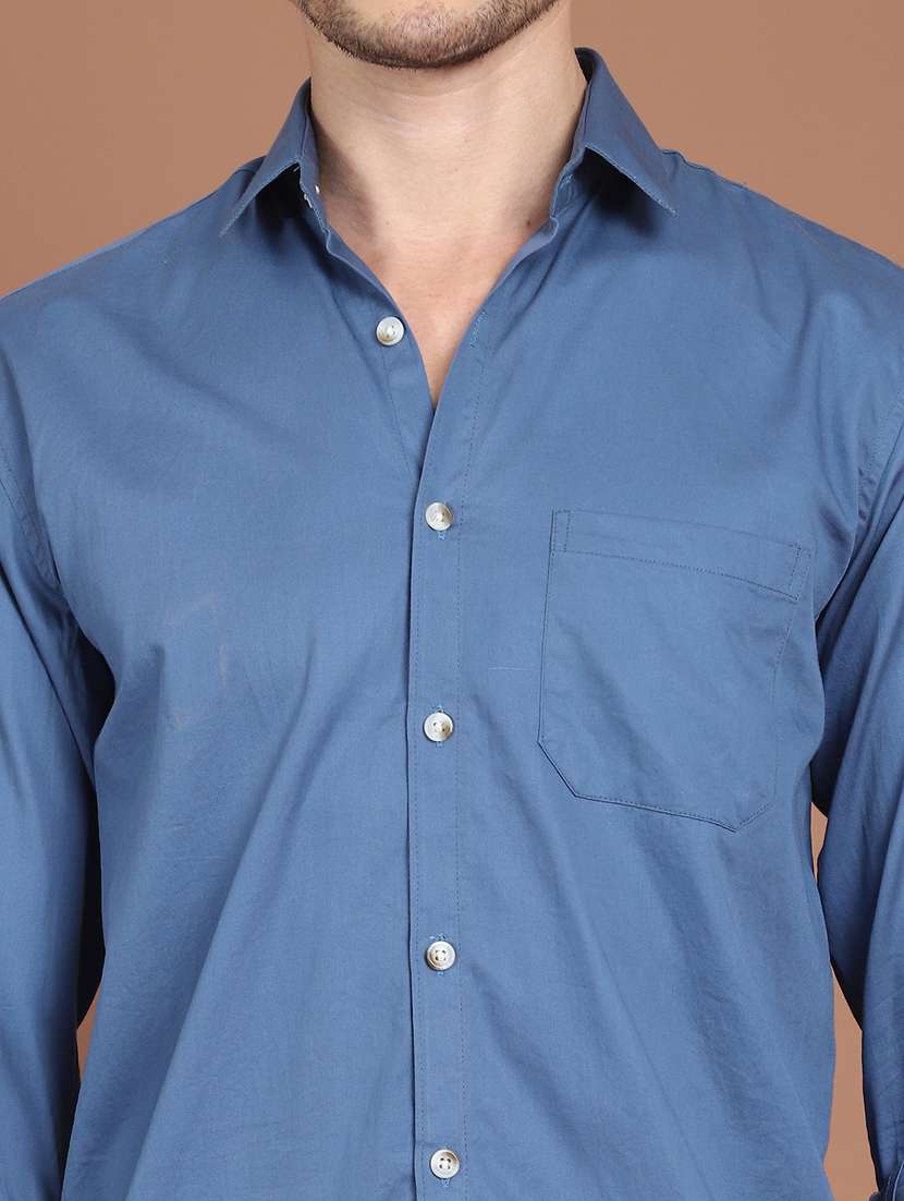 men solid long sleeve regular fit casual shirt - 21854094 -  Standard Image - 5