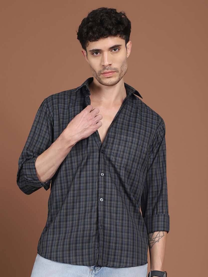men checkered long sleeve regular fit casual shirt - 21854102 -  Standard Image - 3