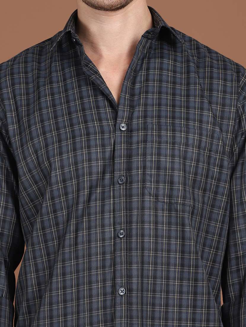 men checkered long sleeve regular fit casual shirt - 21854102 -  Standard Image - 5