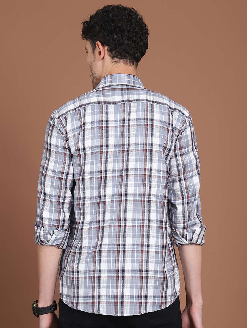 men checkered long sleeve regular fit casual shirt - 21854104 -  Standard Image - 3