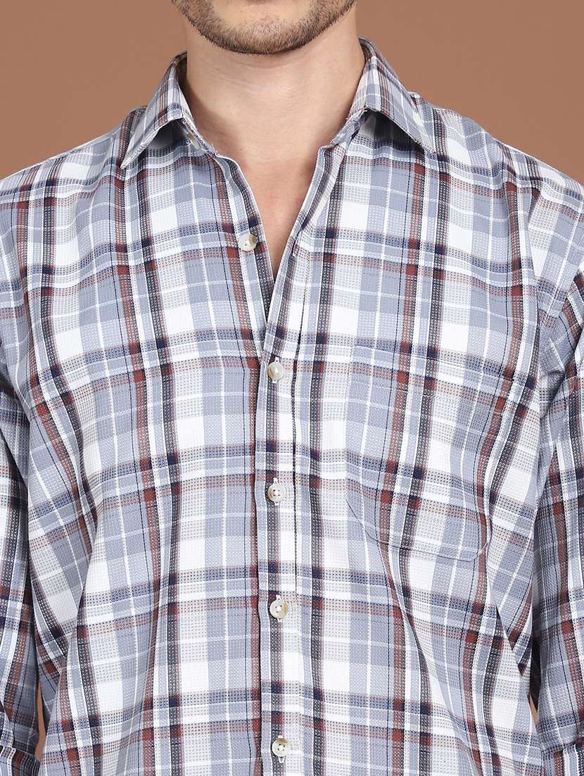men checkered long sleeve regular fit casual shirt - 21854104 -  Standard Image - 5