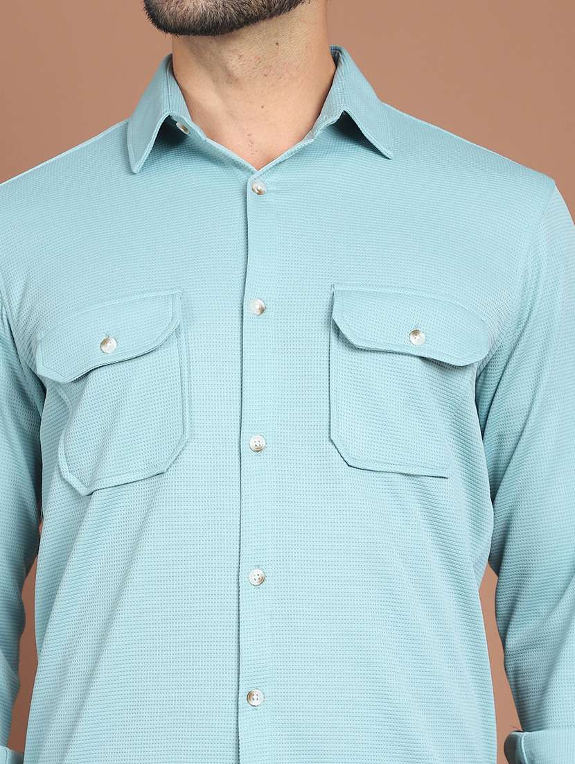 men solid long sleeve regular fit casual shirt - 21854108 -  Standard Image - 5