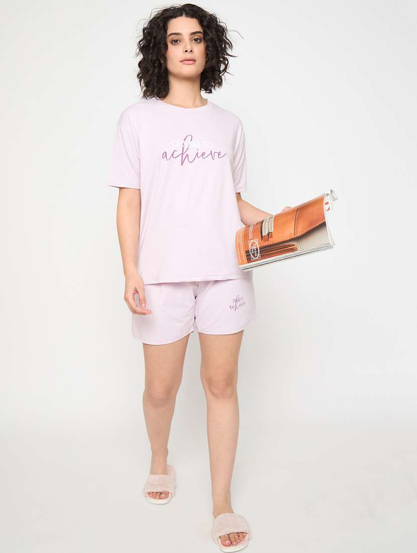 women printed nightwear shorts set - 21854112 -  Standard Image - 5