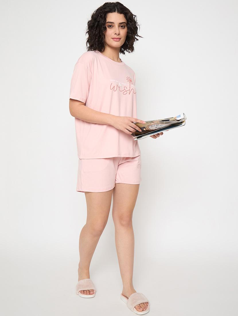 women printed nightwear shorts set - 21854113 - Standard Image - 5