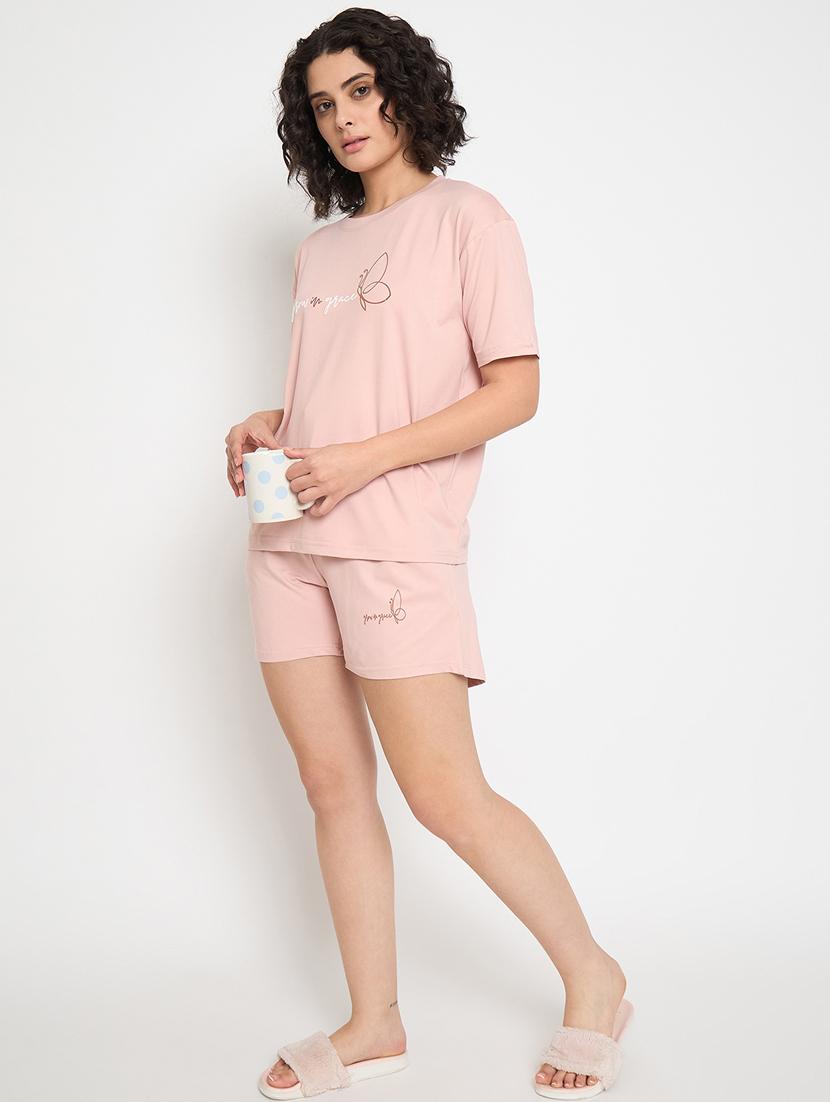 women printed nightwear shorts set - 21854114 - Standard Image - 5