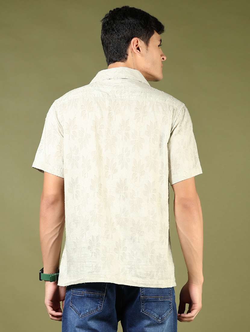 men self design short sleeve casual fit casual shirt - 21854221 -  Standard Image - 3