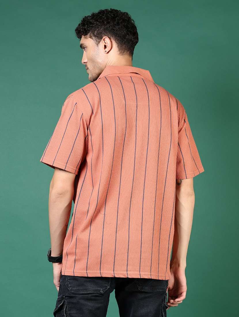 men rust stripes short sleeve regular fit t-shirt - 21854228 -  Standard Image - 3