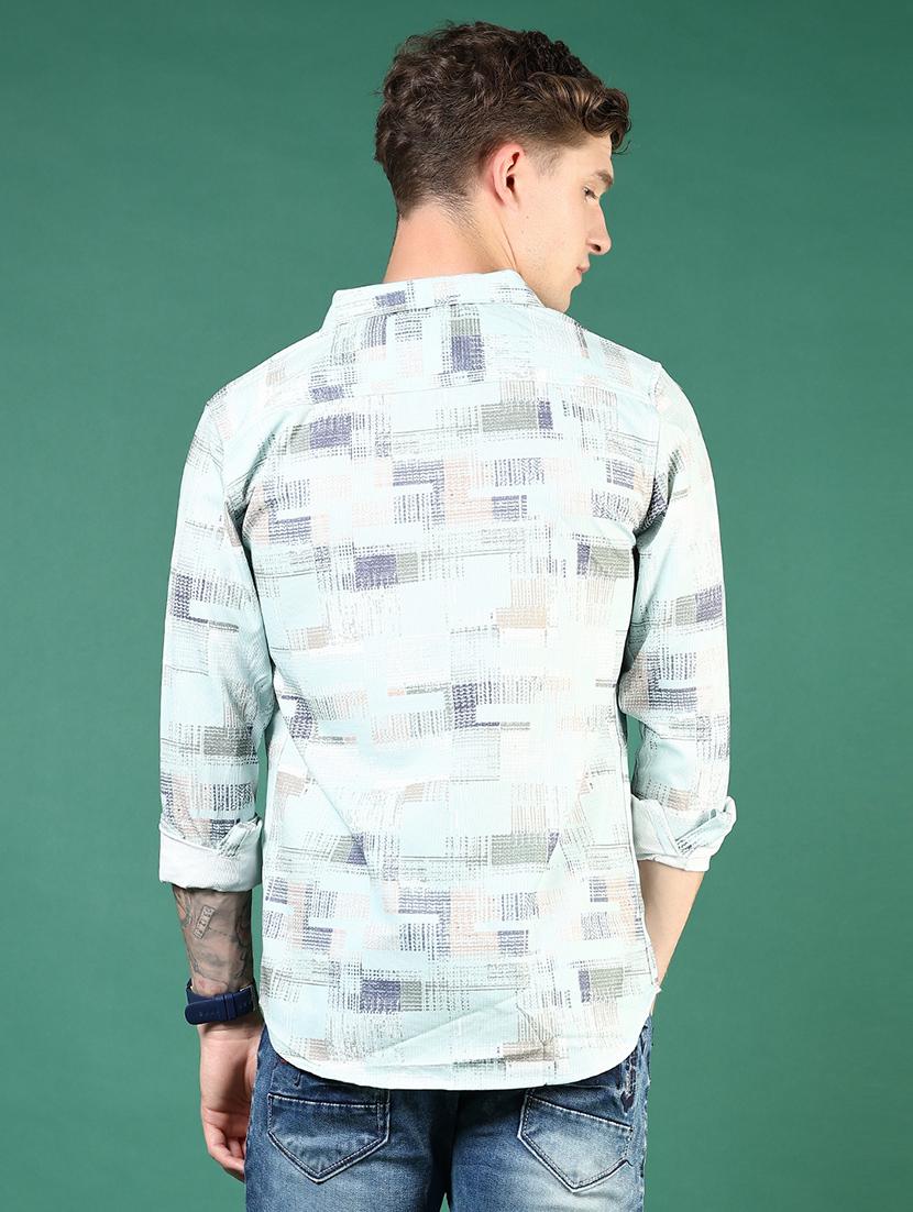 men green printed long sleeve regular fit casual shirt - 21854229 - Standard Image - 3
