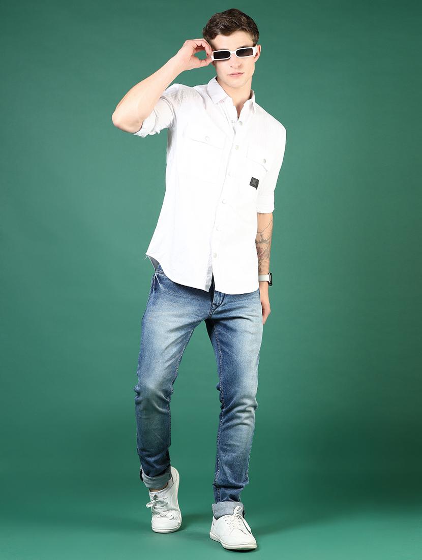 men white solid long sleeve regular fit casual shirt - 21854247 - Standard Image - 5