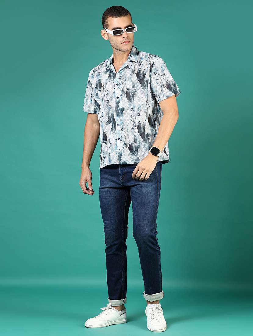 men printed short sleeve regular fit casual shirt - 21854283 -  Standard Image - 5