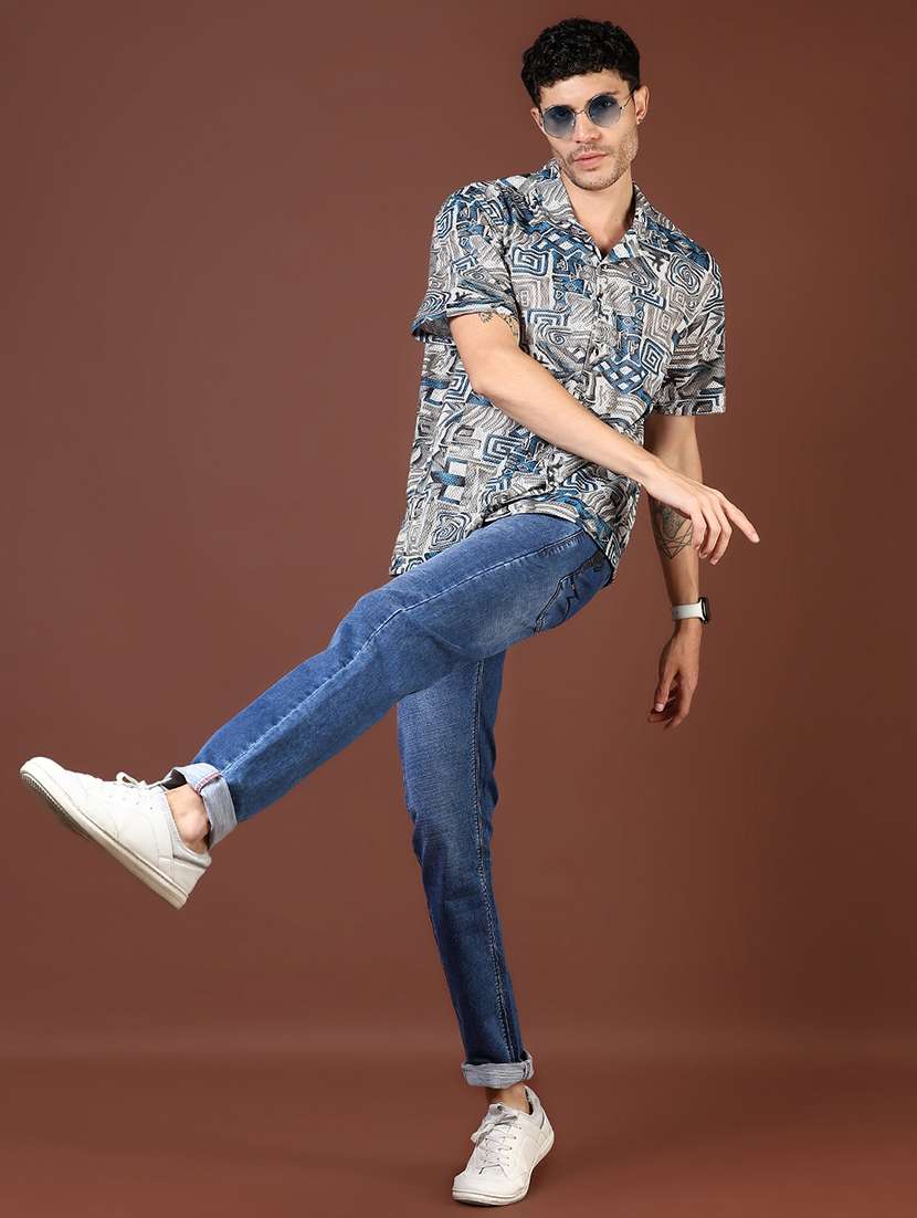 men printed cuban collared casual shirt - 21854285 -  Standard Image - 5