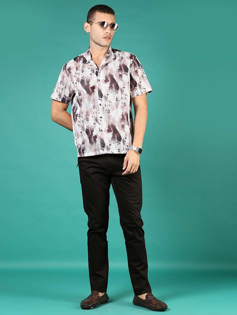 men printed short sleeve regular fit casual shirt - 21854286 -  Standard Image - 5
