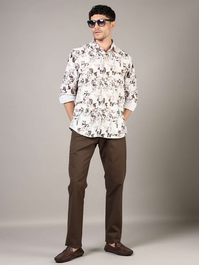 men printed long sleeve regular fit casual shirt - 21854289 -  Standard Image - 5