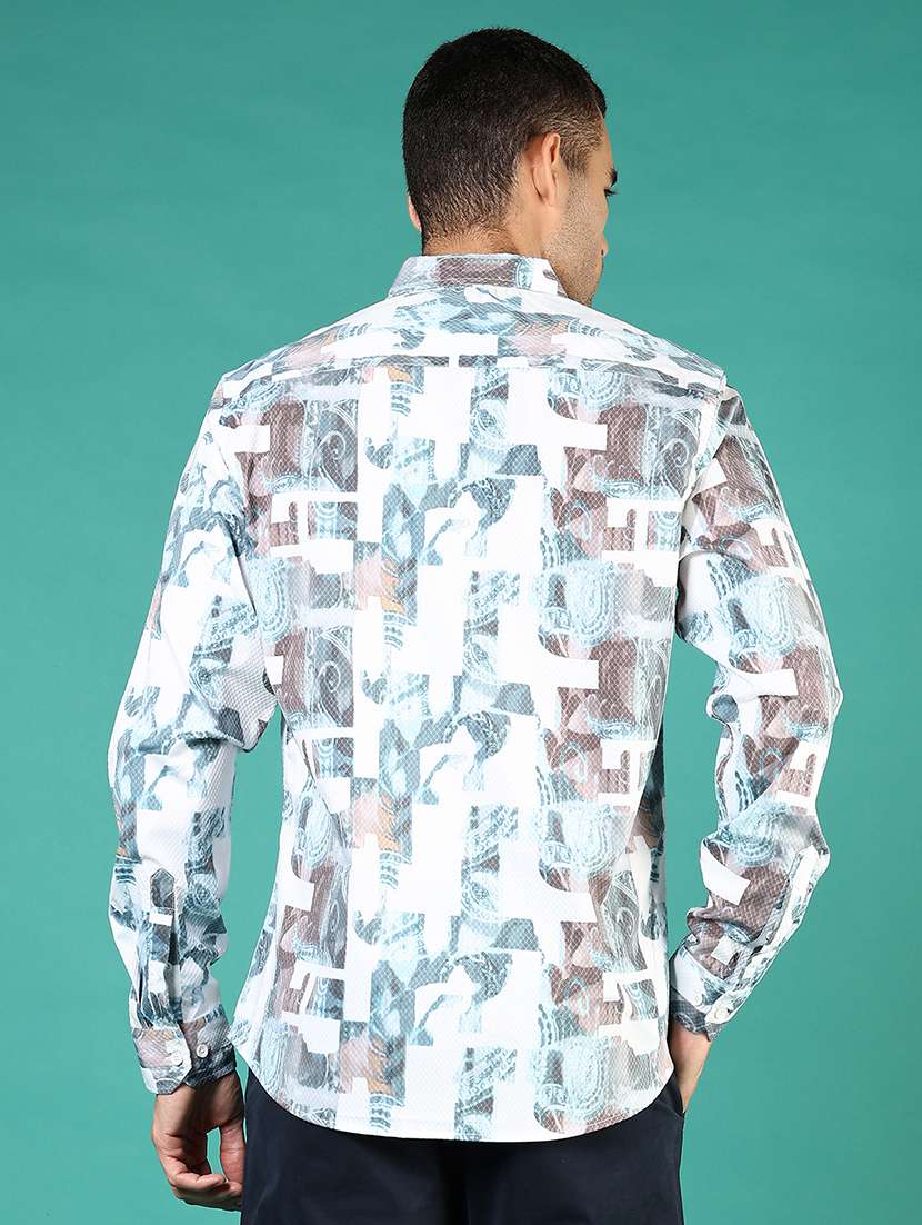 men printed collared long sleeve shirt - 21854295 -  Standard Image - 3