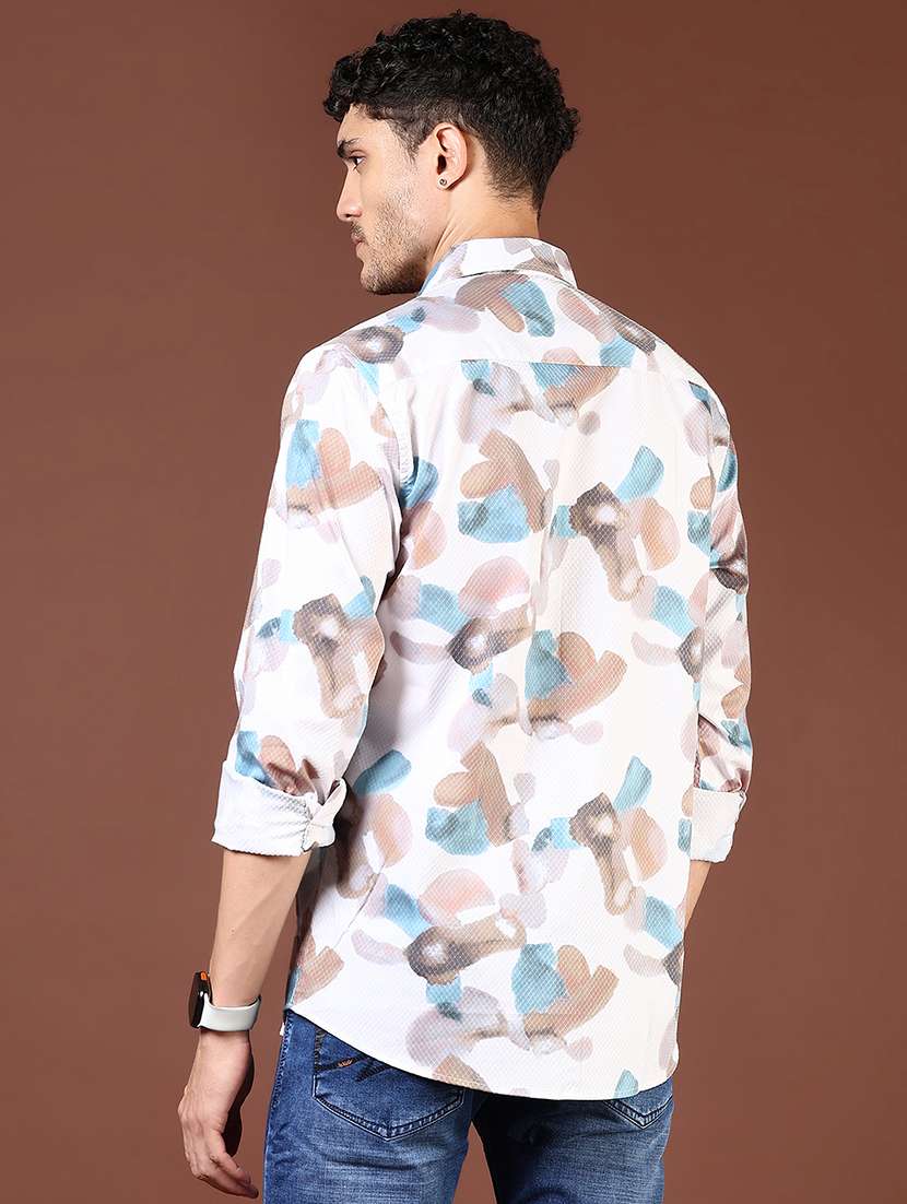 men printed collared long sleeve shirt - 21854296 -  Standard Image - 3