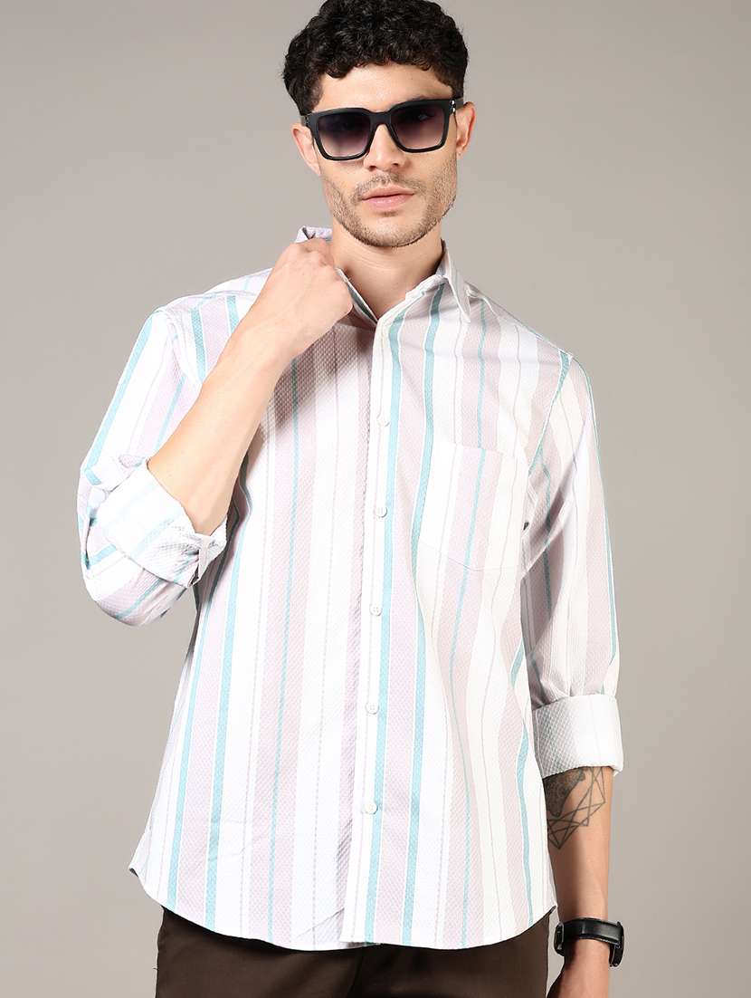 men collared long sleeve regular fit shirt