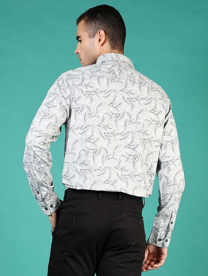 men printed collared long sleeve shirt - 21854308 -  Standard Image - 3