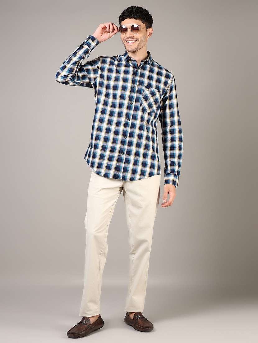men checkered long sleeve regular fit casual shirt - 21854309 -  Standard Image - 5