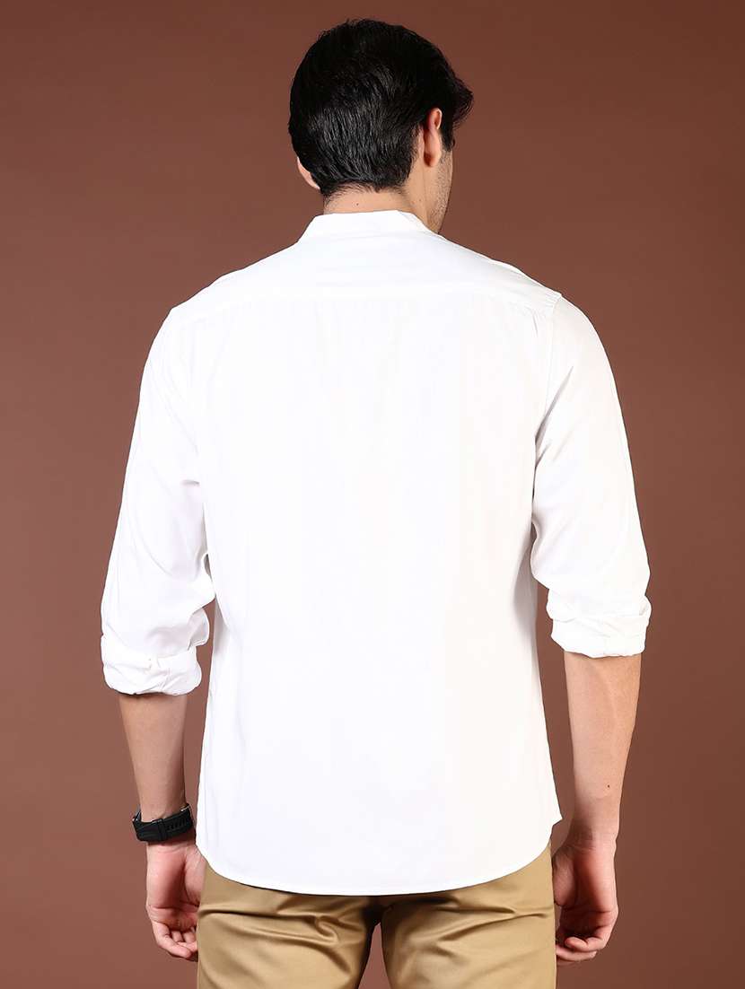 men solid long sleeve regular fit casual shirt - 21854316 -  Standard Image - 3