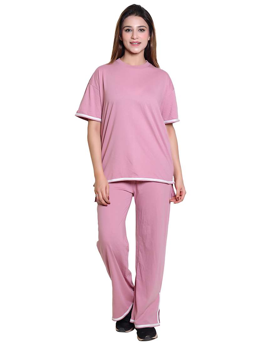 women solid top and trouser co-ord set