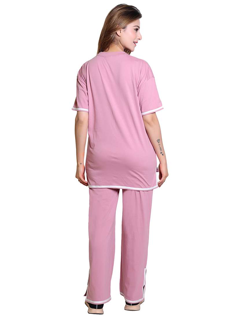 women solid top and trouser co-ord set - 21854362 -  Standard Image - 3