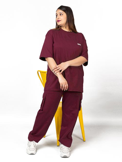 women solid t-shirt and trouser co-ord set - 21854372 - Standard Image - 0