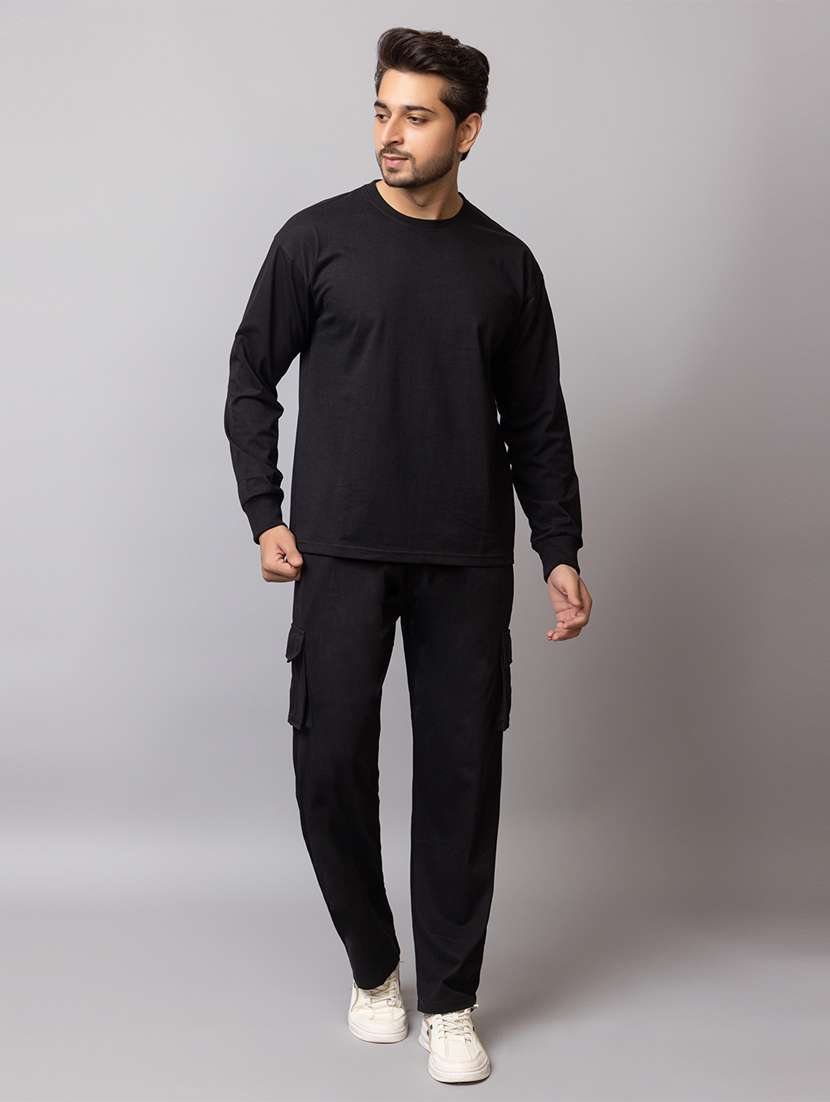 men solid full sleeve regular fit co-ord set - 21854381 - Zoom Image - 0