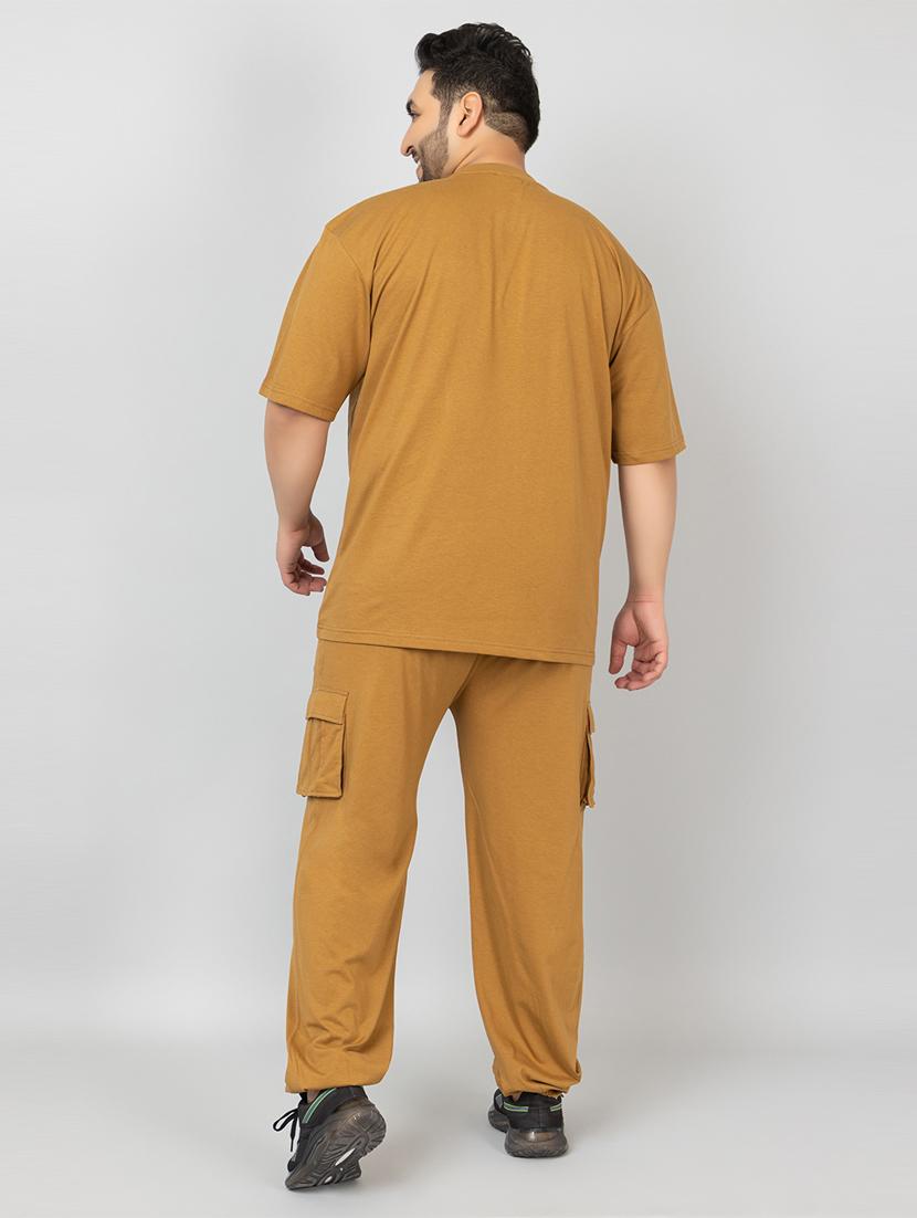 men solid short sleeve regular fit co-ord set - 21854388 - Standard Image - 3