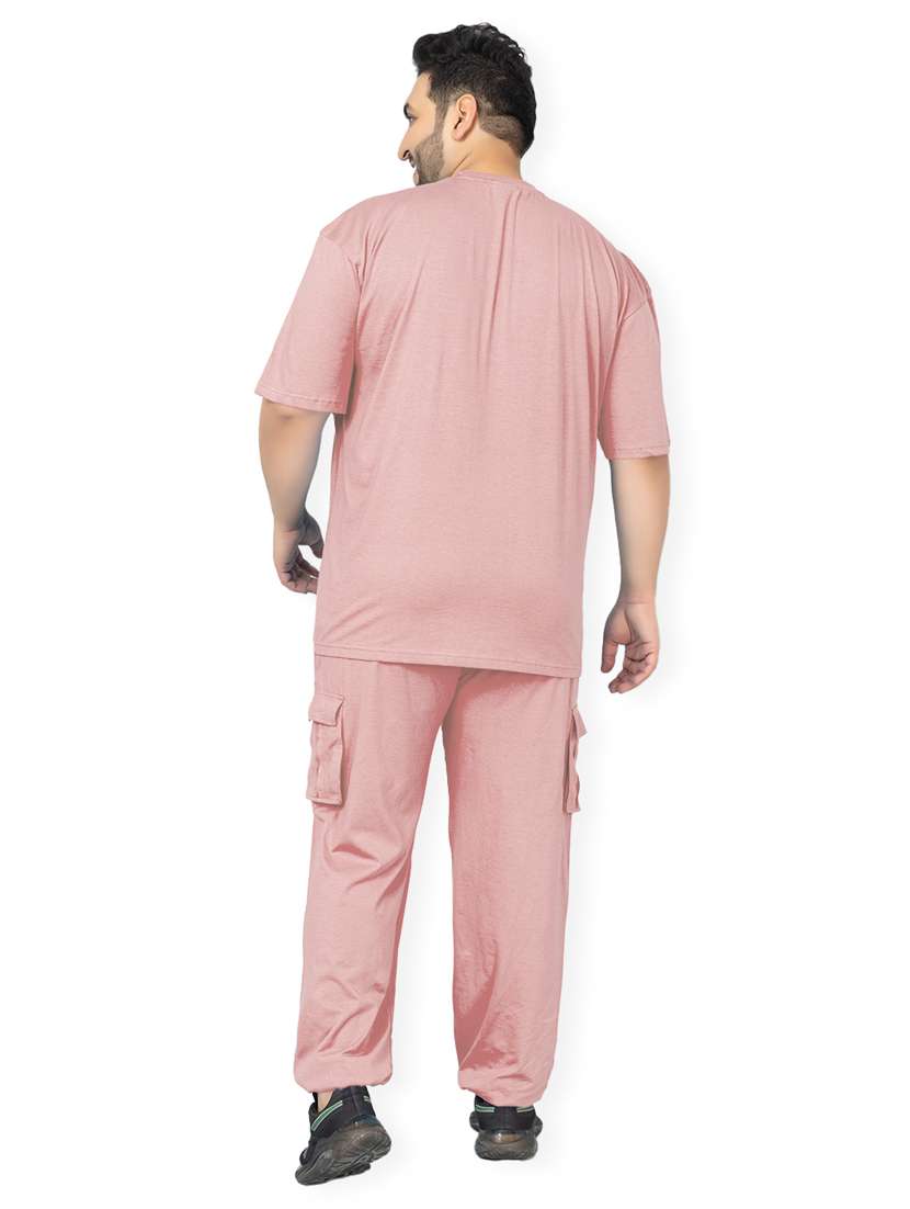 men solid short sleeve regular fit co-ord set - 21854390 -  Standard Image - 3