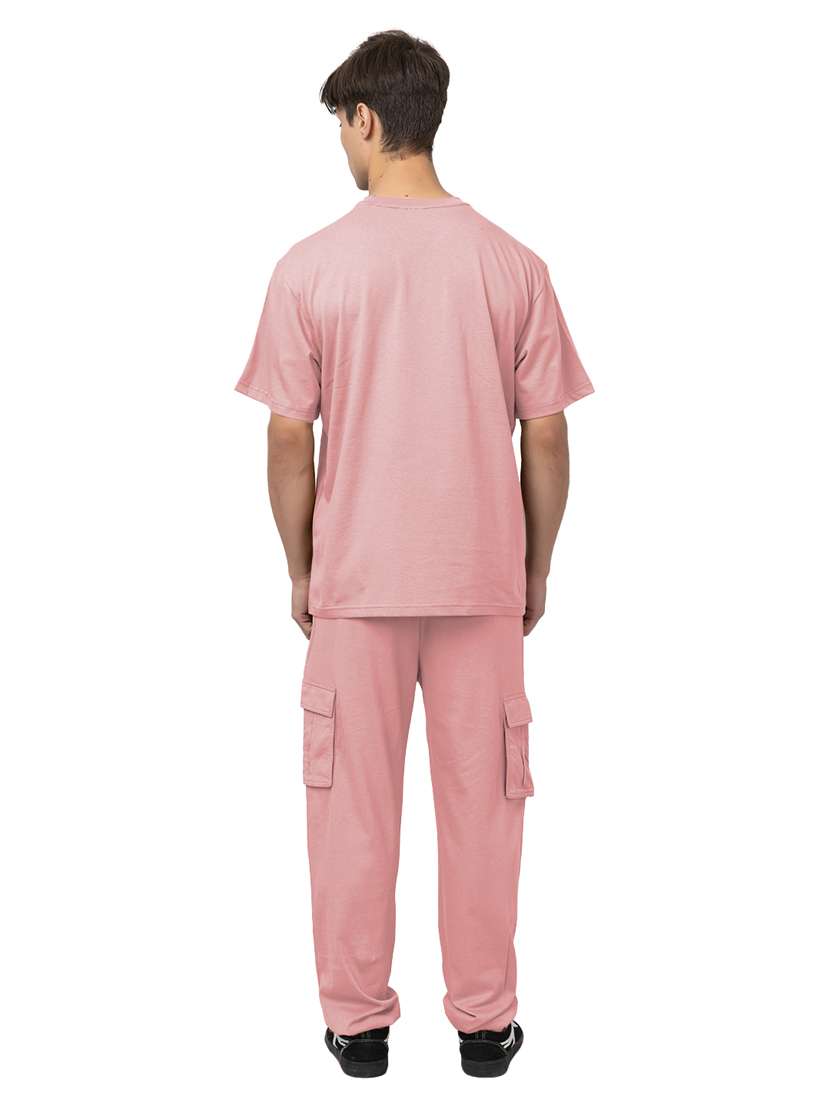 men solid short sleeve regular fit co-ord set - 21854398 -  Standard Image - 3