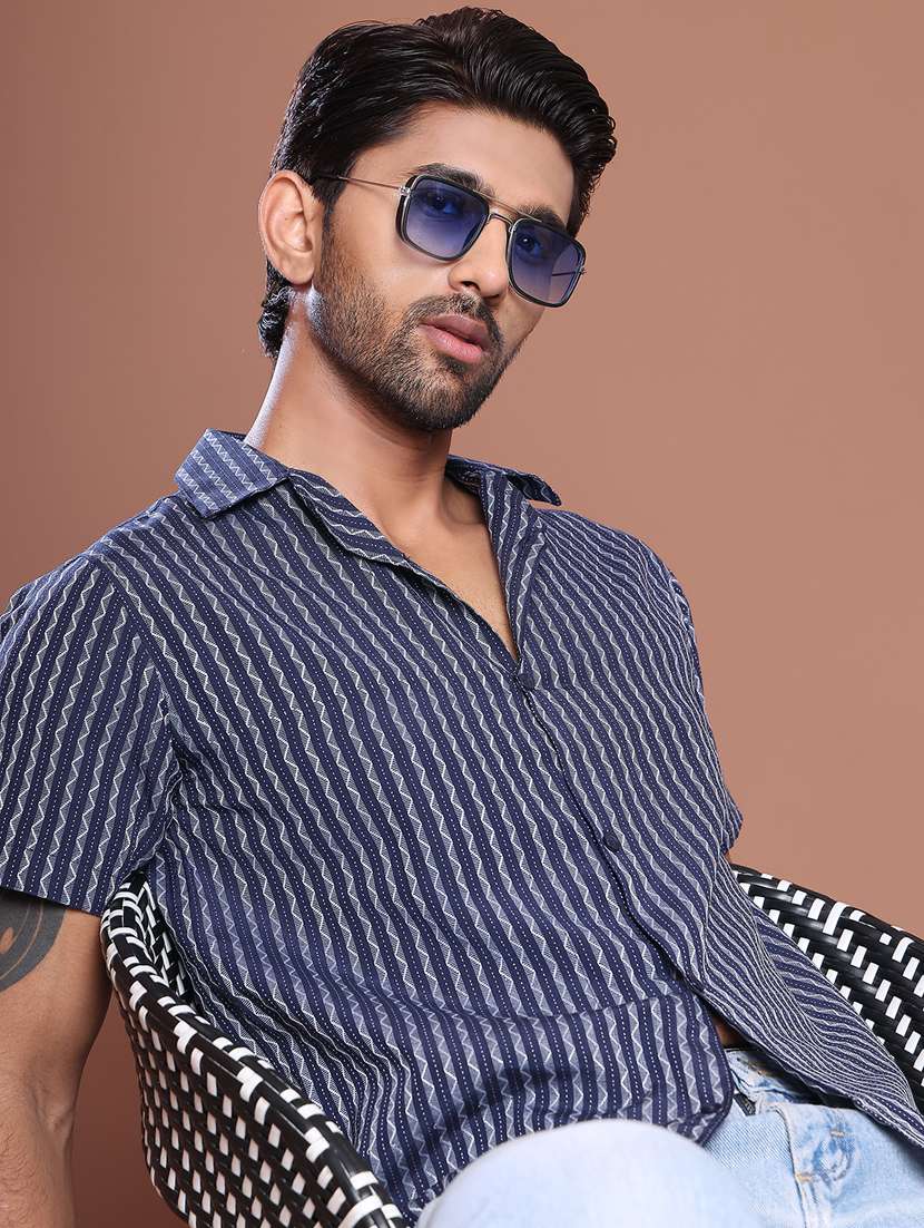 men self design short sleeve regular fit casual shirt - 21854406 -  Standard Image - 3