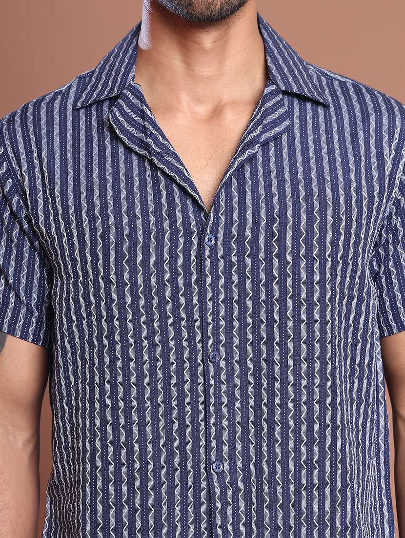 men self design short sleeve regular fit casual shirt - 21854406 -  Standard Image - 5