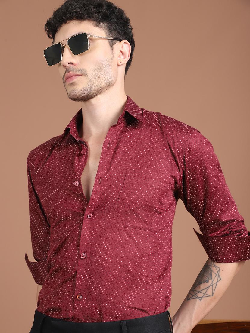 men polka dot long sleeve slim fit formal shirt - 21854513 - Standard Image - 3