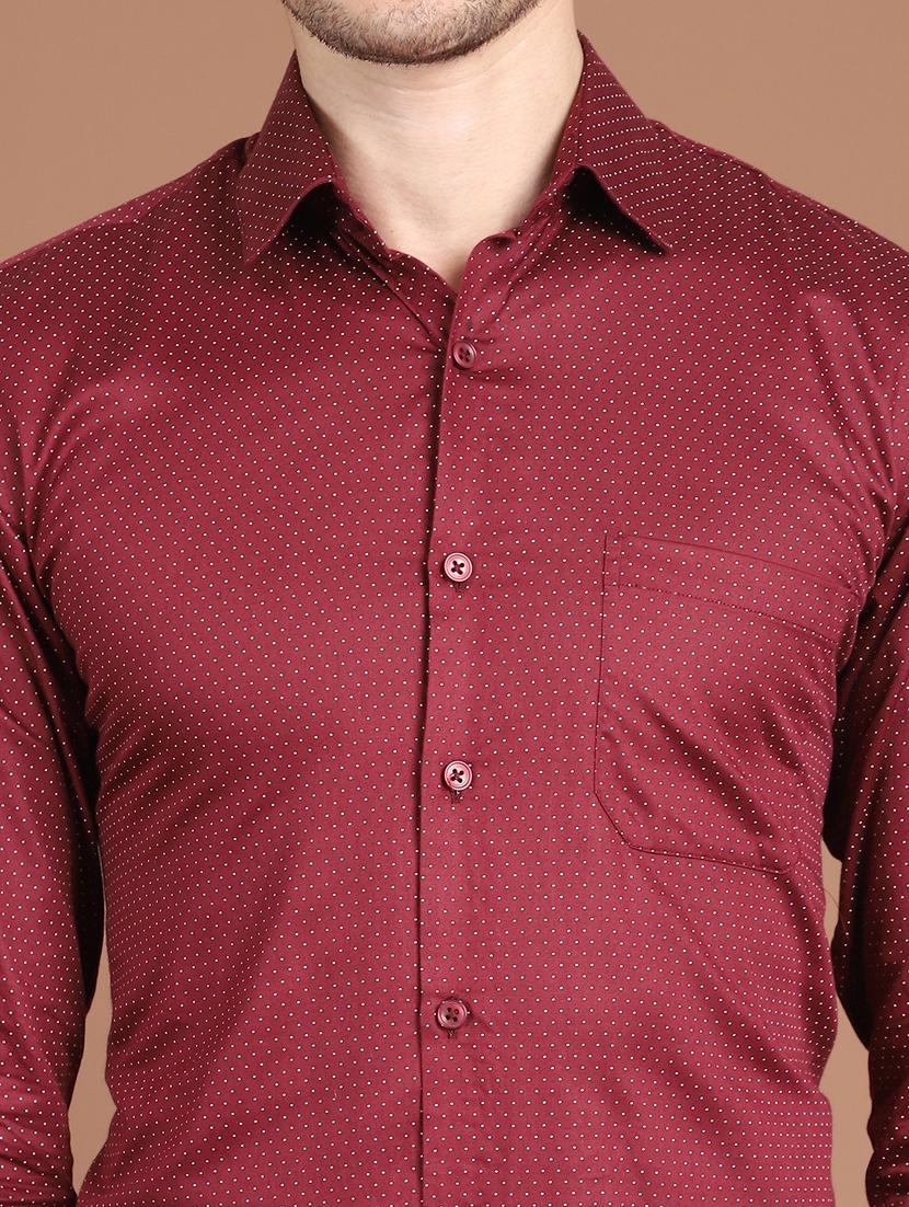 men polka dot long sleeve slim fit formal shirt - 21854513 - Standard Image - 5